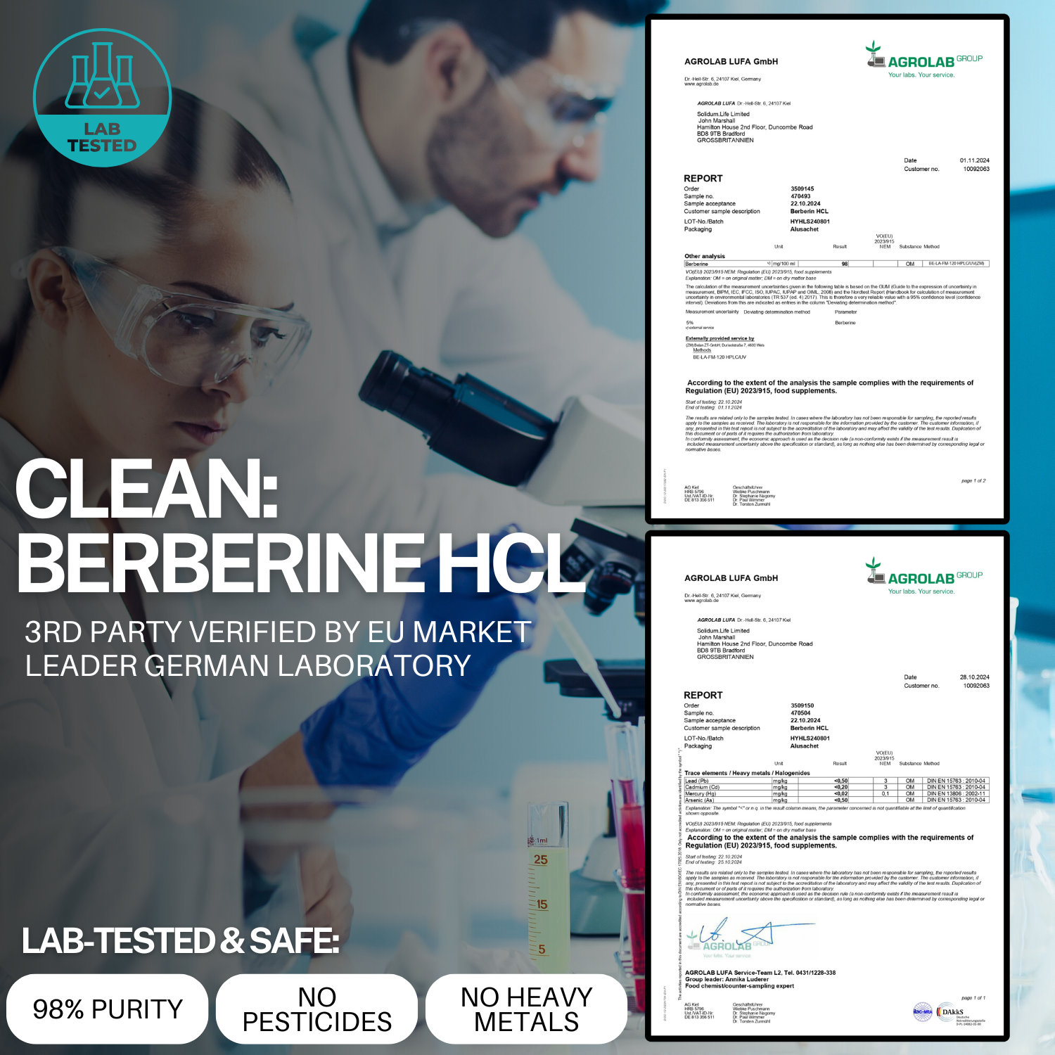 Premium Berberine HCL+ 98%