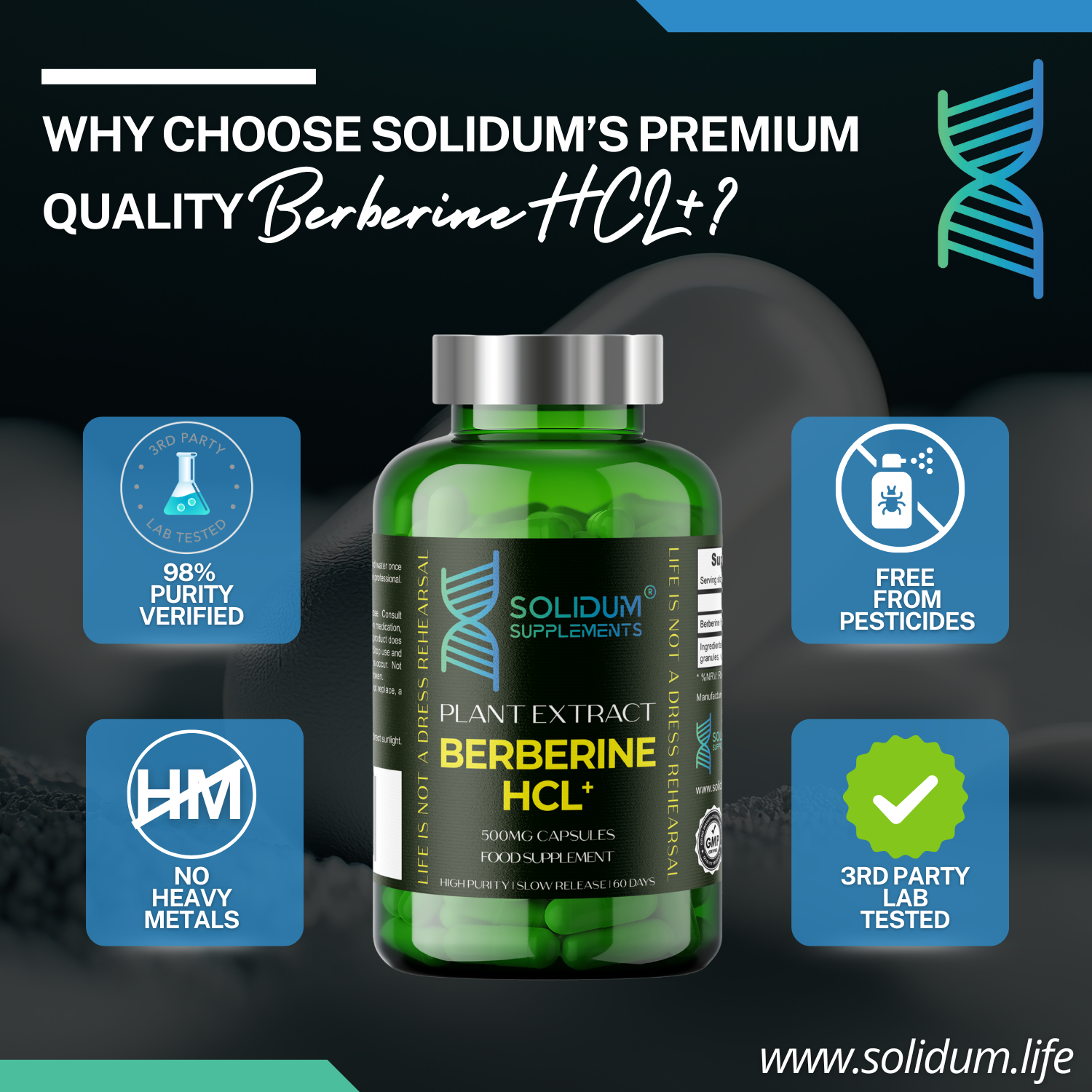 Premium Berberine HCL+ 98%